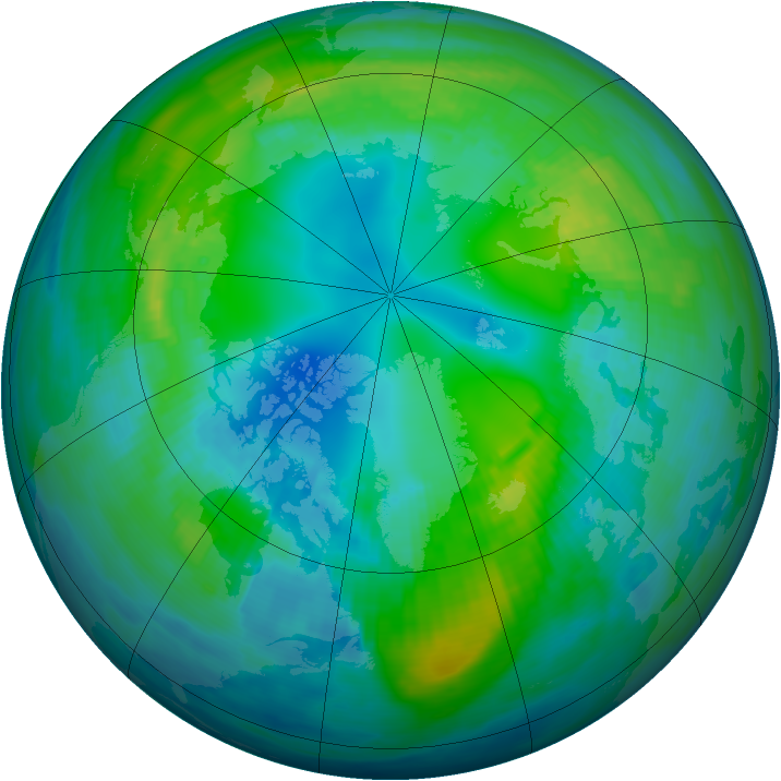 Arctic ozone map for 31 October 1982